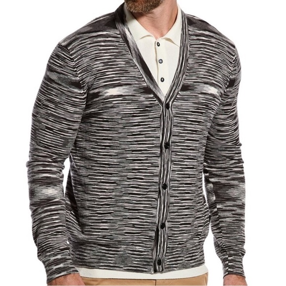 Ted Baker London Black, White, and Gray Space Dye  Cardigan. Size 3 or Small. - Picture 1 of 13